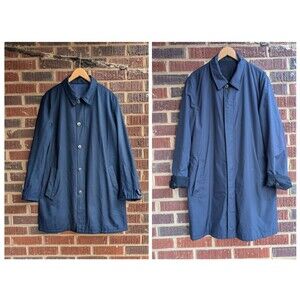 VTG Canali Reversible Men's Wool Overcoat-Navy/Dark Blue-Sz 56/XL-Made in Italy